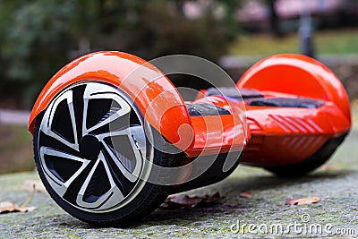 The red hoverboard side view Stock Photo