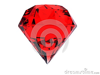 Red huge ruby gem Cartoon Illustration