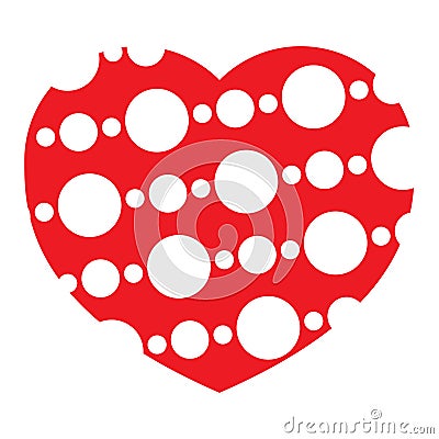 Red icon heart shape Vector Illustration