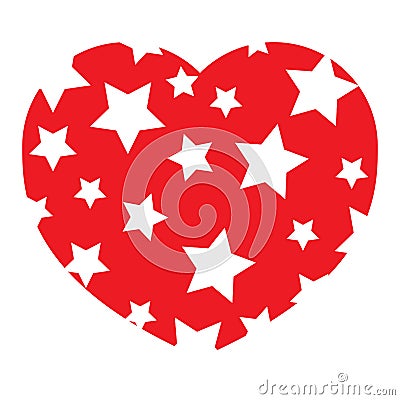 Red icon heart shape Vector Illustration