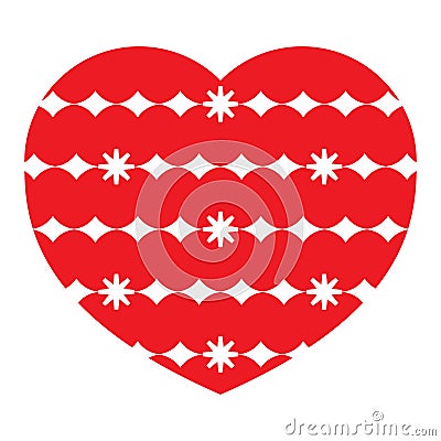 Red icon heart shape Vector Illustration