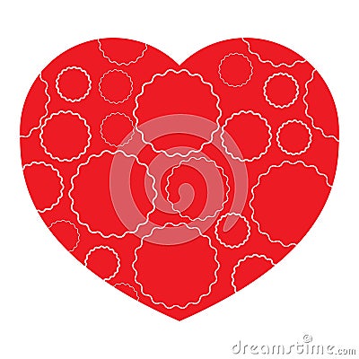 Red icon heart shape Vector Illustration