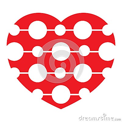 Red icon heart shape Vector Illustration