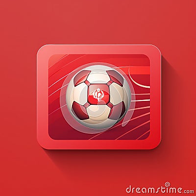 Red icon, Soccer Template design, Football banner, Sport layout illustration Cartoon Illustration