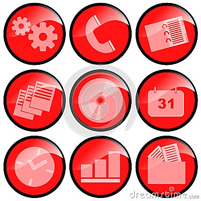 Red Icons Stock Photo