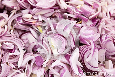 Red indian onion sliced Stock Photo