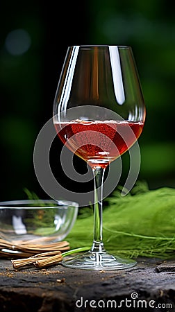 Red indulgence A single glass of rich, red wine Stock Photo