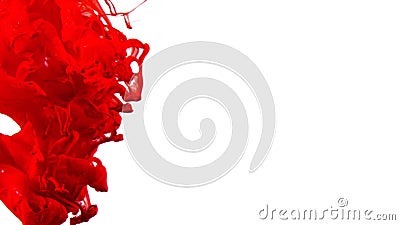 Red - Ink swirling in water, Color drop in water photographed in motion Stock Photo