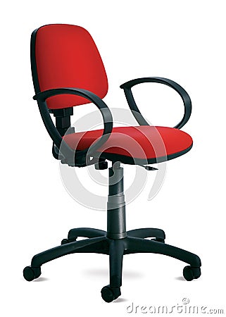 Red isolated office chair Stock Photo