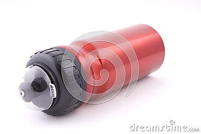 Red isolation bottle lying Stock Photo