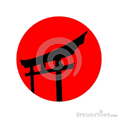 Red japanese logo vector design inspiration Vector Illustration