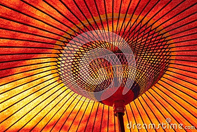 Red Japanese parasol Stock Photo