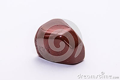 Red jaspis gemstone gem jewel mineral precious shiny isolated Stock Photo