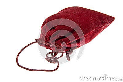 Red jewelry bag Stock Photo