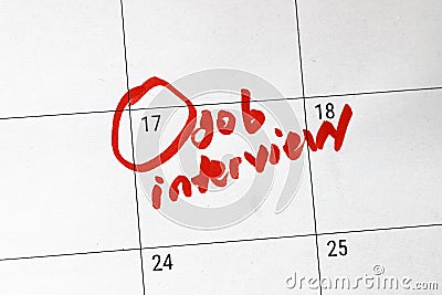 Job interview on calendar Stock Photo