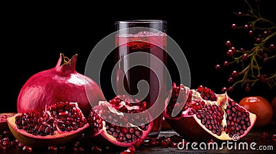 red juice soda drink pomegranate Cartoon Illustration