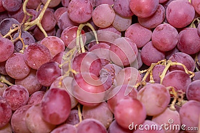 Red juicy grapes close up Stock Photo