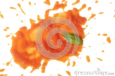 Red ketchup splash Stock Photo