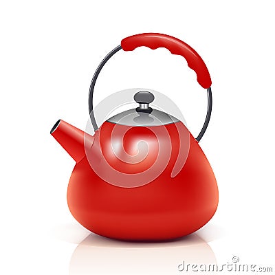 Red kettle Vector Illustration