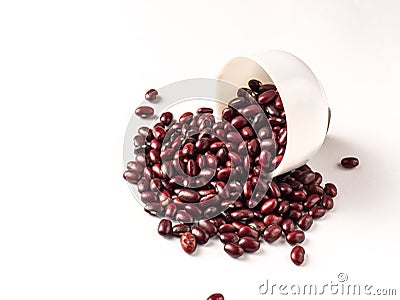 Red kidney beans isolated with white background stock image. Stock Photo