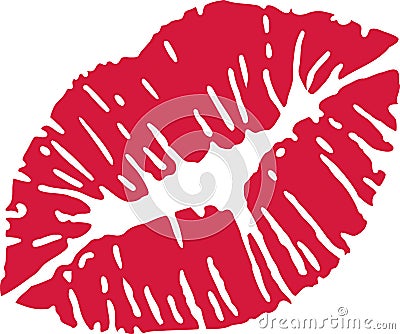 Red kiss mouth Vector Illustration