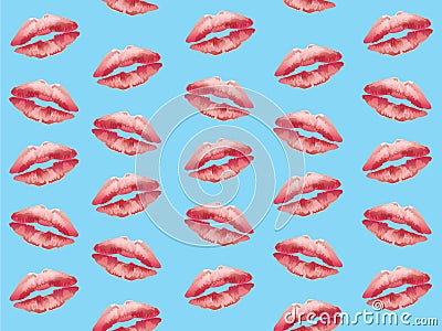 Red kisser lips background Vector Illustration