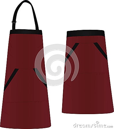 Red kitchen apron Vector Illustration