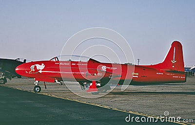 Red Knight Air Shows Canadair CT-133 Silver star Editorial Stock Photo