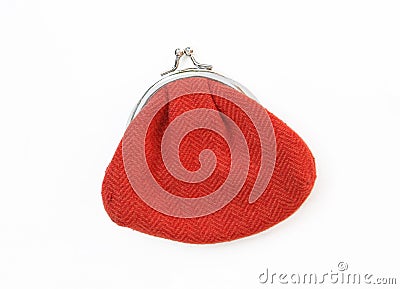 Red Knit Change Coin Purse with clasp Stock Photo