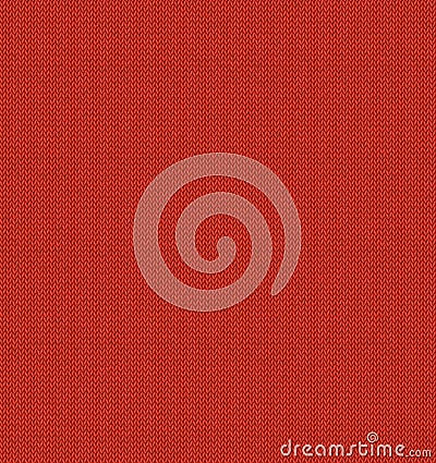 Red Knitted Fabric Texture seamless background. Realistic knit vector pattern. Winter sweater christmas illustration. New Year Vector Illustration