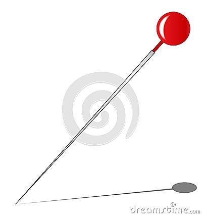 Red Knob Pin Vector Illustration