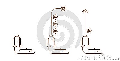Red korean or chinese ginseng root icons Cartoon Illustration