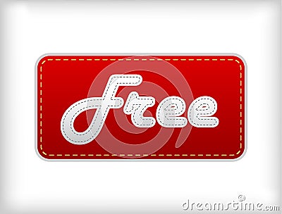 Red label with free text. Vector Illustration