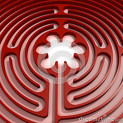 Red labyrinth Stock Photo