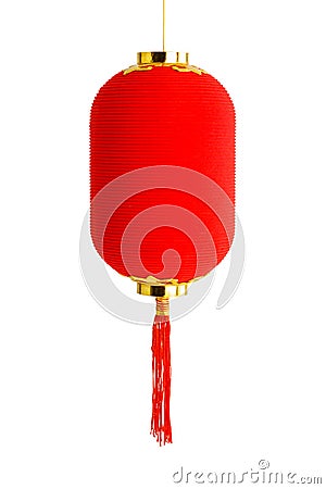 Red lantern for Chinese New Year isolated on white Stock Photo