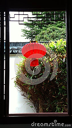 Red lantern. Chinese tradition Stock Photo