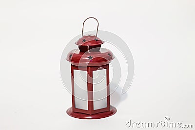 Red lantern close-up on a white background, clipart Stock Photo