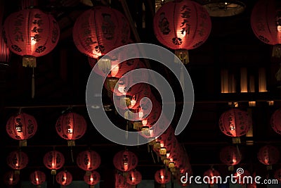 Red lanterns, oriental charm Stock Photo