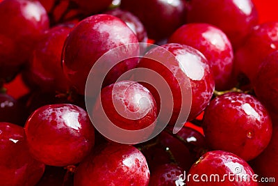 Red large bright grapes Stock Photo