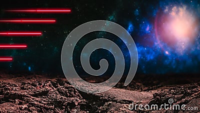 Red laser beams over outer space background Stock Photo