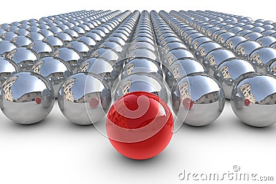 Red leader sphere with spheres Stock Photo