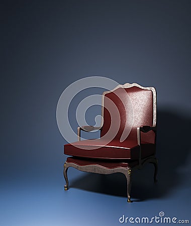 Red leather armchair Stock Photo
