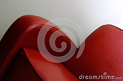 Red leather chair Stock Photo