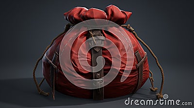 Red Leather Sack For 3d Printing With Brushwork Style And Hidden Details Stock Photo