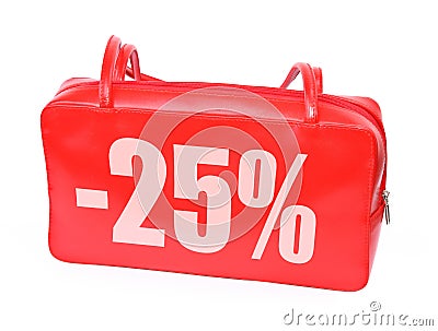 Red Leather Sale Handbag Stock Photo