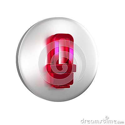 Red LED light bulb icon isolated on transparent background. Economical LED illuminated lightbulb. Save energy lamp Stock Photo