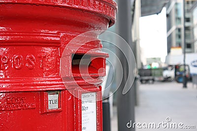 Red letterbox Stock Photo