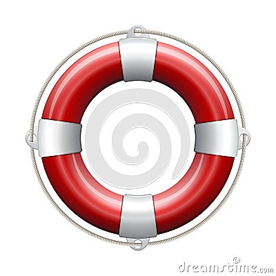 Red life buoy. Vector Illustration