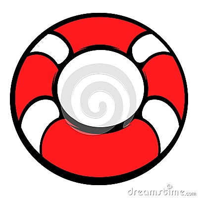 Red lifebuoy icon, icon cartoon Vector Illustration