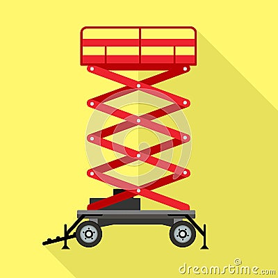 Red lift stand icon, flat style Vector Illustration